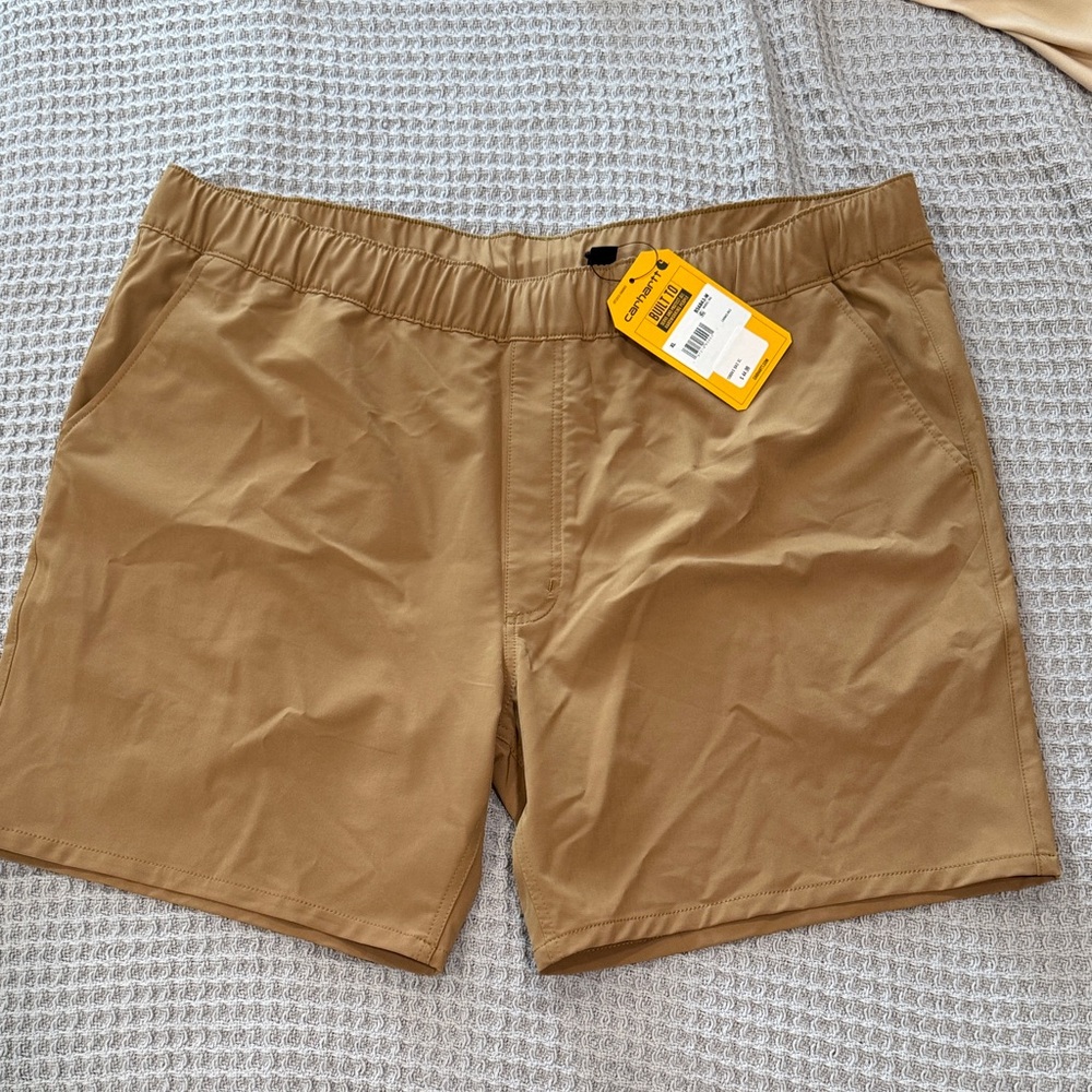Men's Tan Stretch Pull-On Shorts